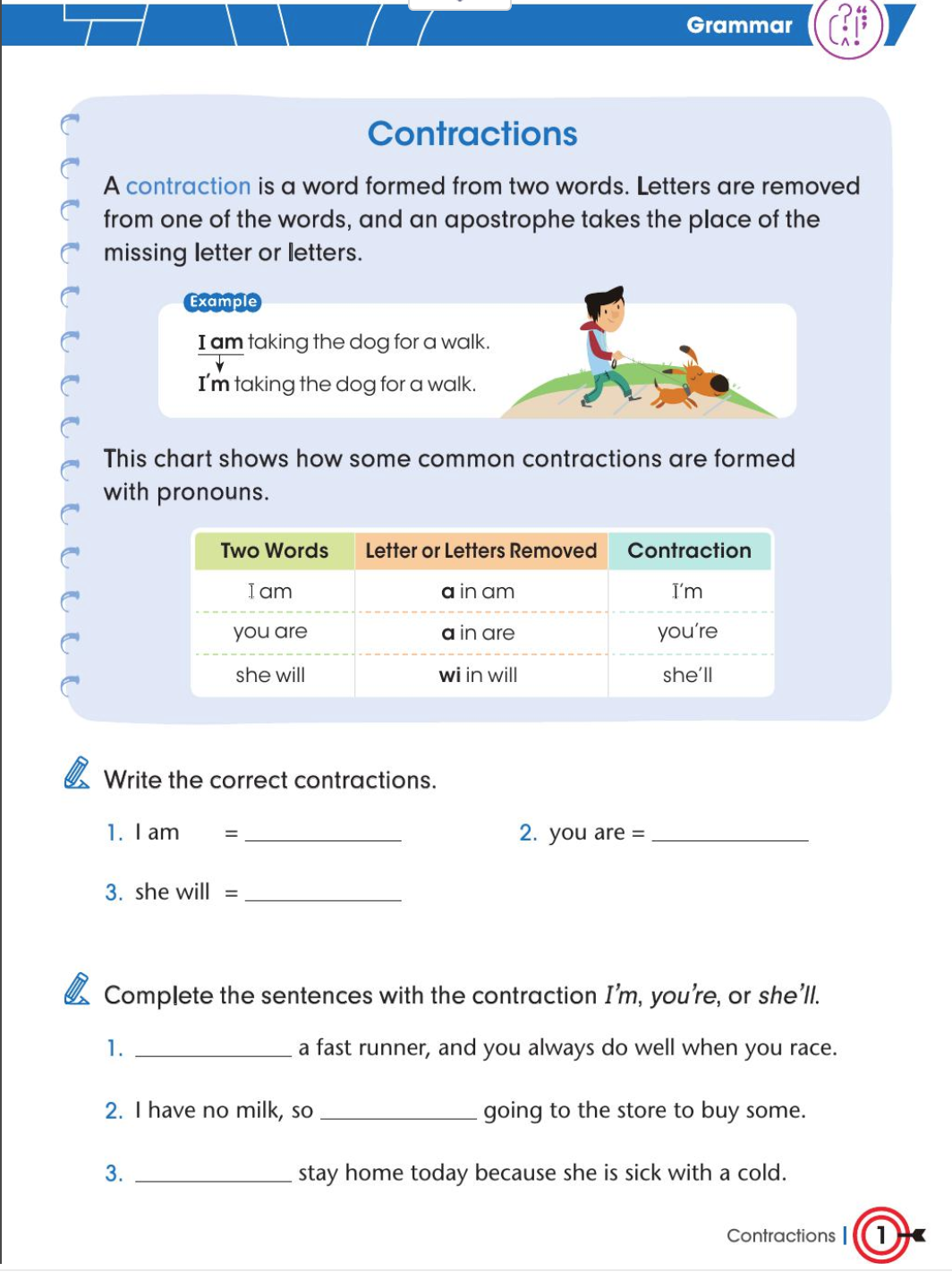 Concise definition of grammar concept and practice sentences 