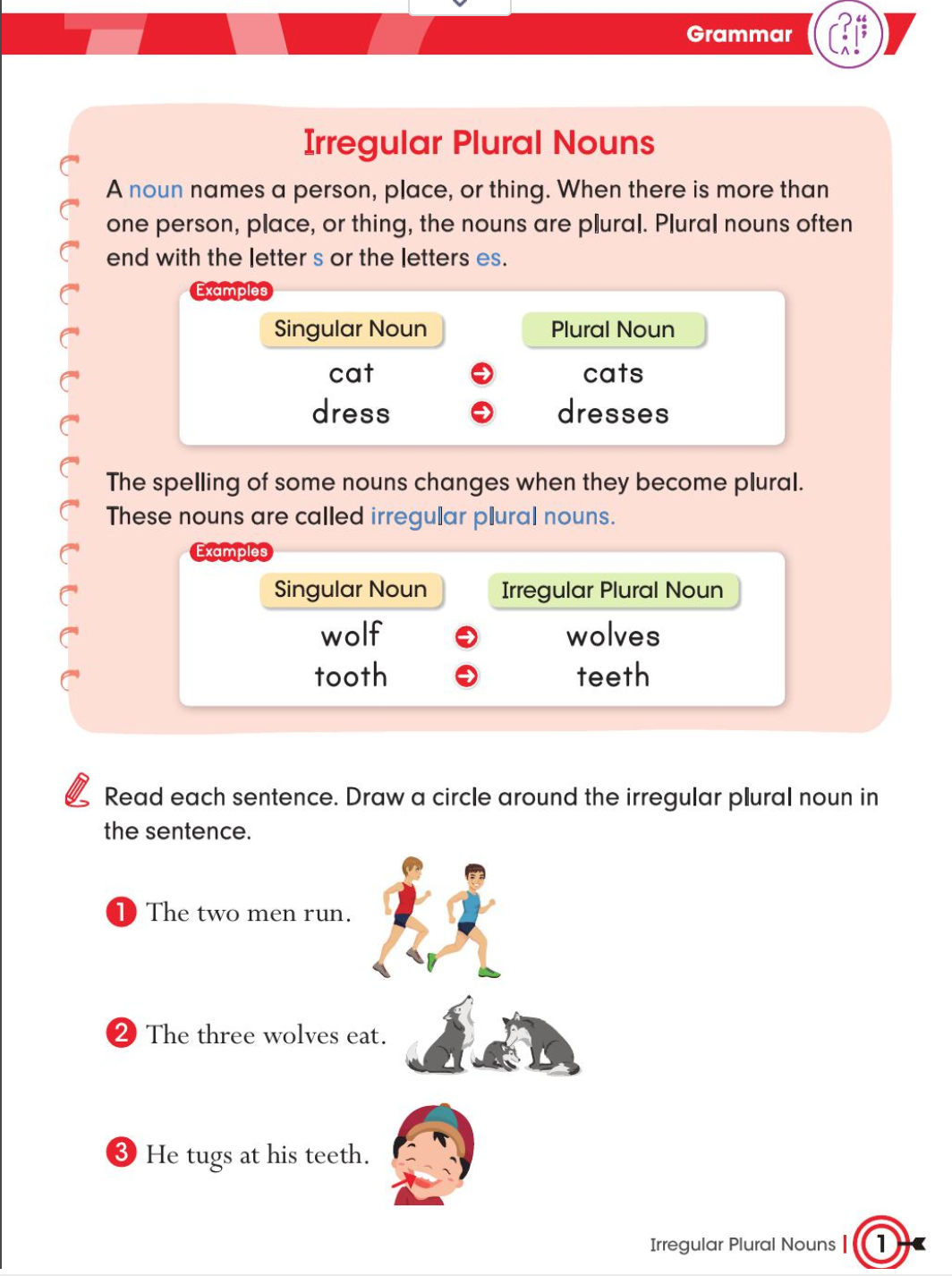 Grammar concepts taught using pictures